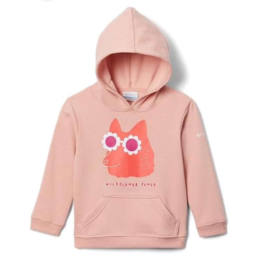 Columbia Kids Pink Wildflower Power Fox Graphic Hoodie
